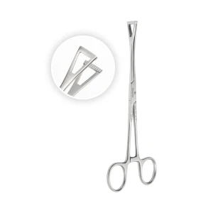 Kleszcze  dł. 18.5 cm Duval  do tkanek chirurgiczne trójkątne